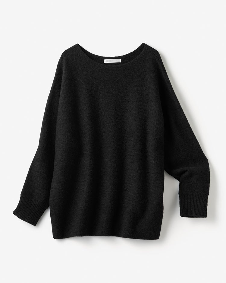 ウール混タム・ボートネックニット 詳細画像 ブラック 3