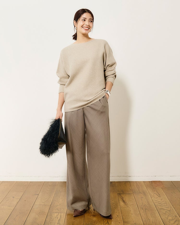 ウール混タム・ボートネックニット 詳細画像 ライトベージュ 4