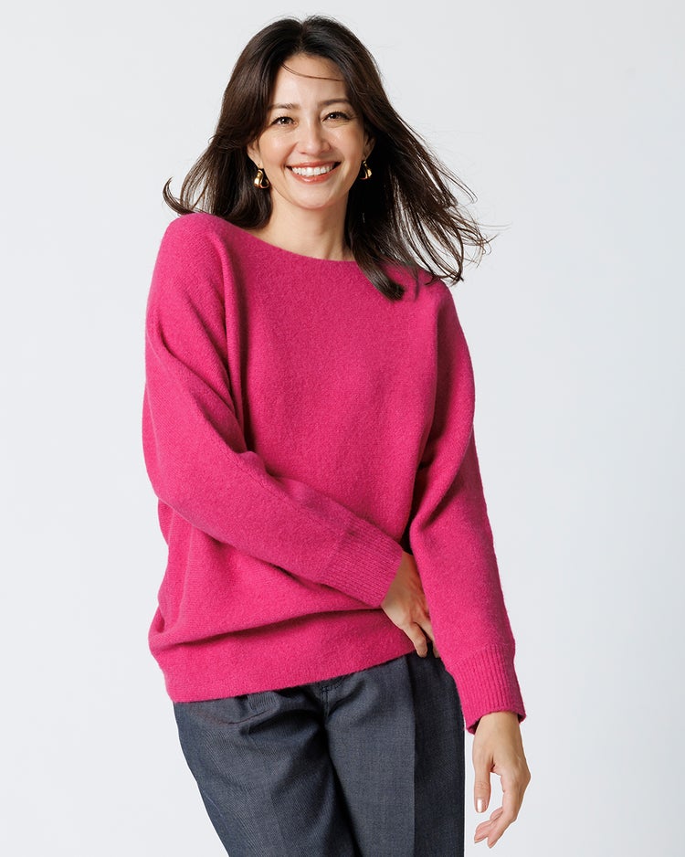 ウール混タム・ボートネックニット 詳細画像 ピンク 1