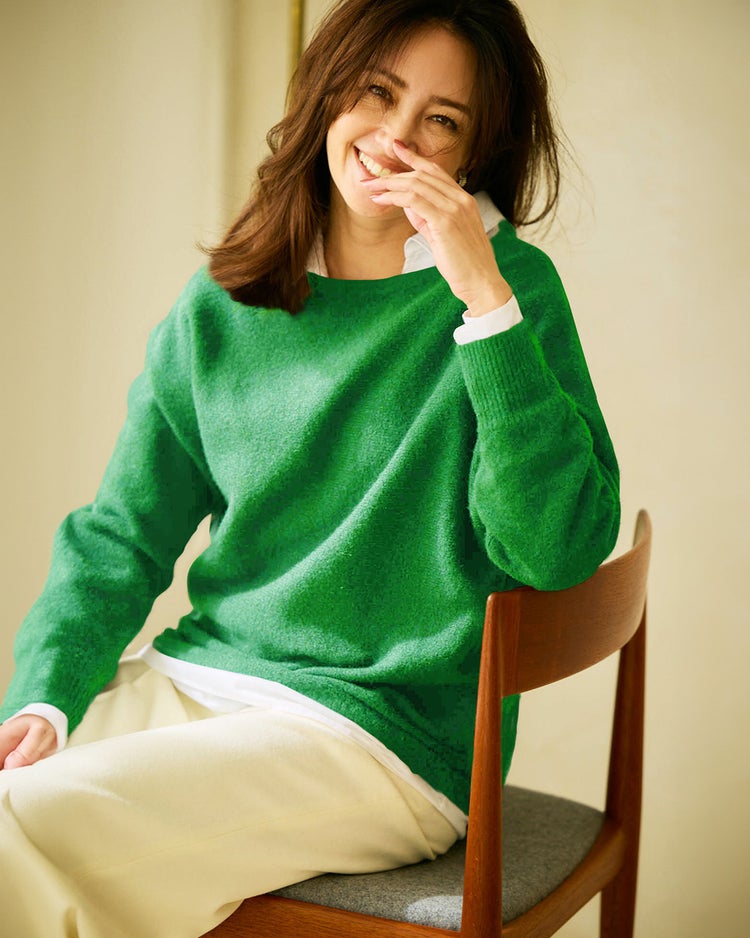 ウール混タム・ボートネックニット 詳細画像 グリーン 1