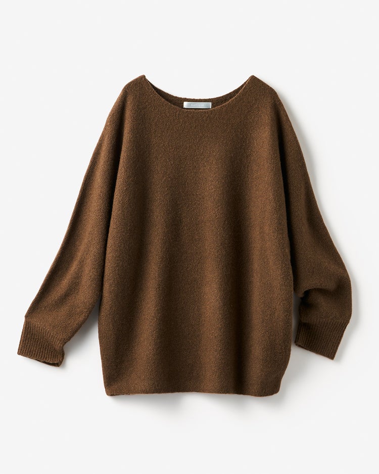 ウール混タム・ボートネックニット 詳細画像 ブラウン 3