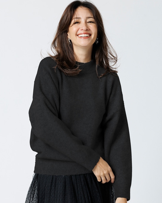 ウール混タム・ハイネックニット