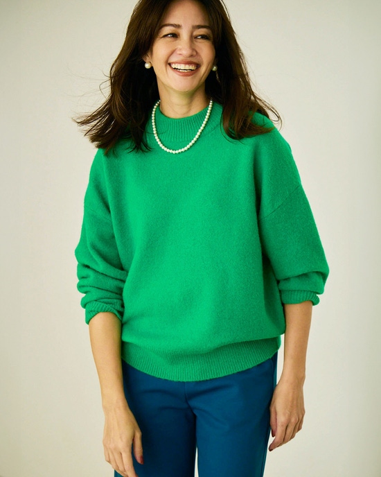 ウール混タム・ハイネックニット