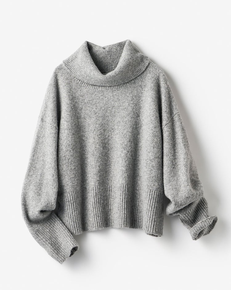 ウール混タム・クロップドタートルネックニット 詳細画像 ライトグレー 5