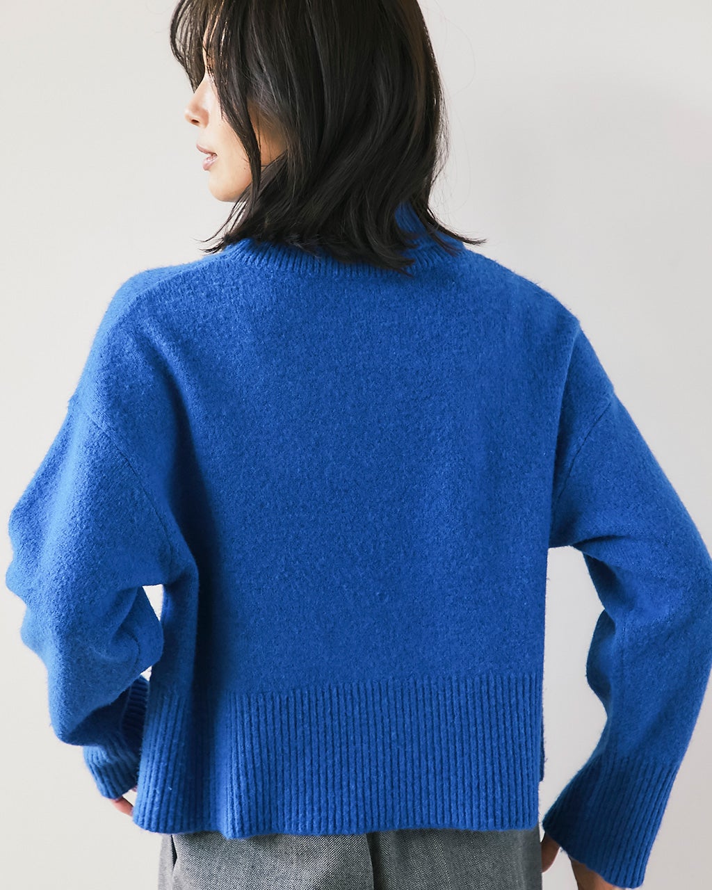 ウール混タム・クロップドタートルネックニット/DoCLASSE