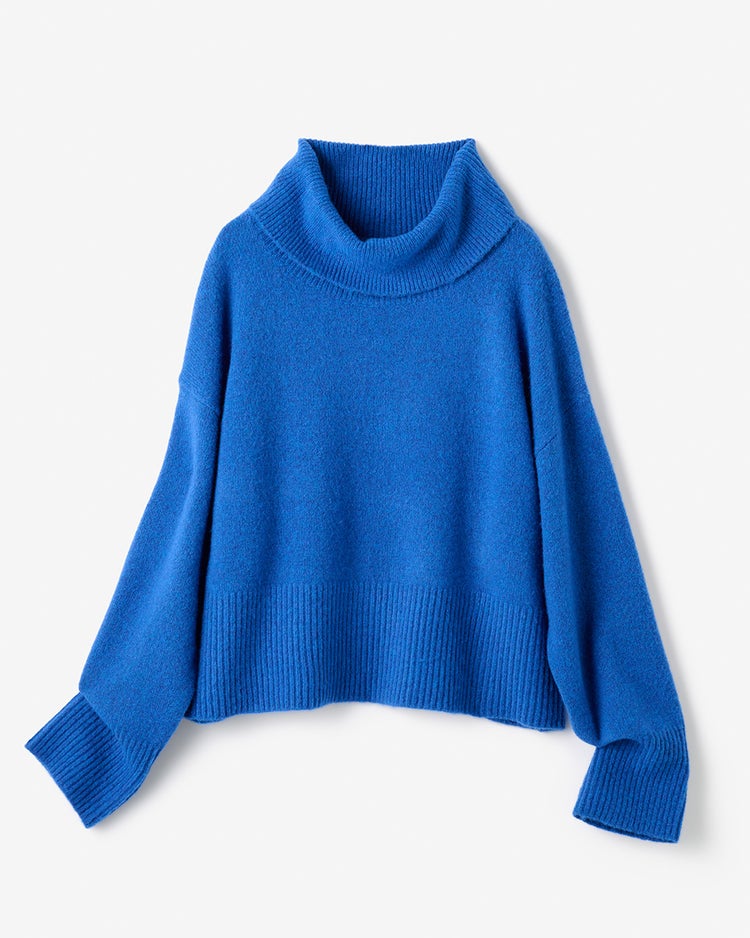 ウール混タム・クロップドタートルネックニット 詳細画像 ブルー 6