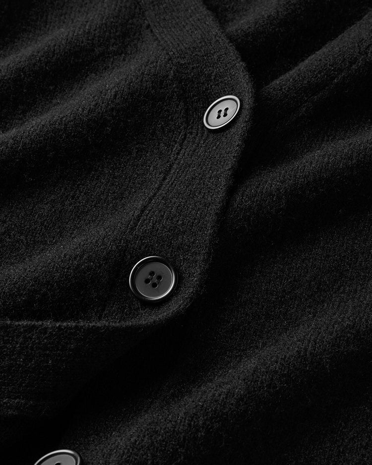 ウール混タム・Vネックカーディガン 詳細画像 ブラック 5