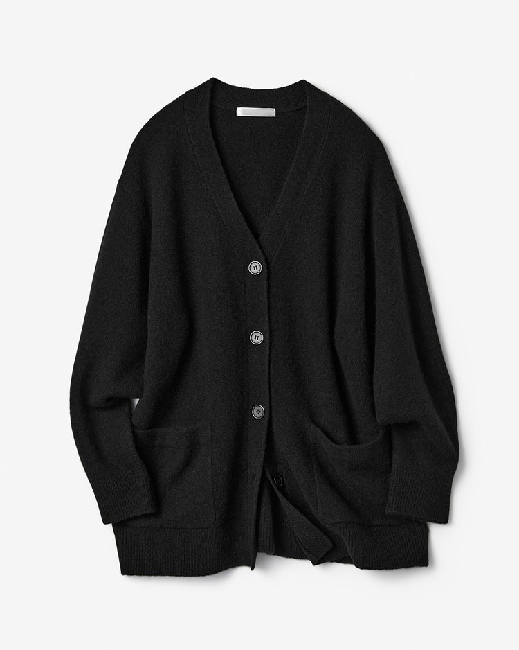 ウール混タム・Vネックカーディガン 詳細画像 ブラック 6