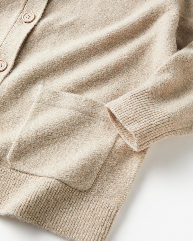 ウール混タム・Vネックカーディガン 詳細画像 ライトベージュ 3