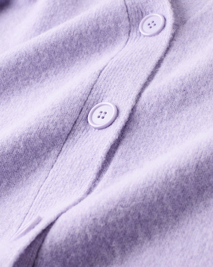 ウール混タム・Vネックカーディガン 詳細画像 ラベンダー 2