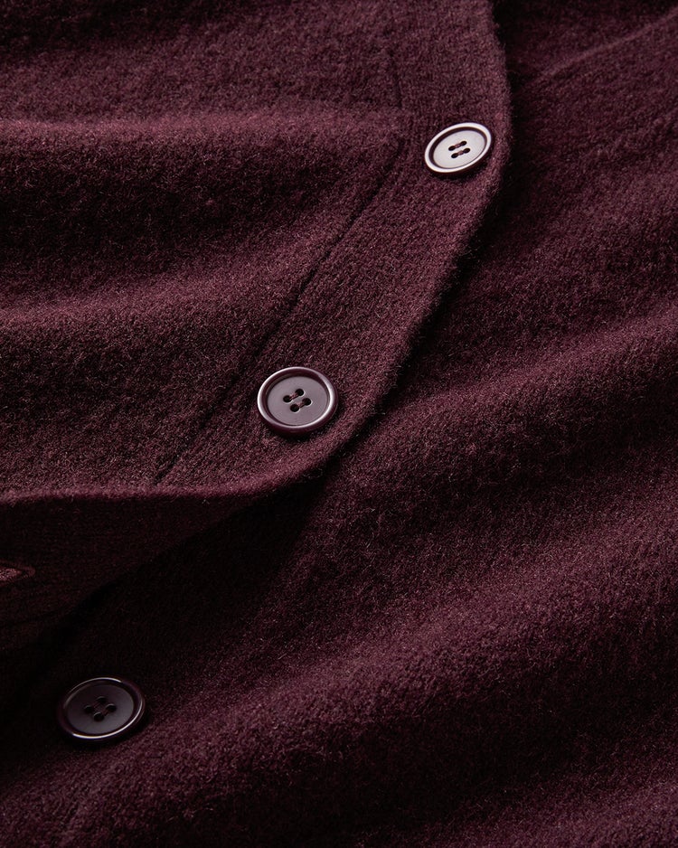 ウール混タム・Vネックカーディガン 詳細画像 ボルドー 2