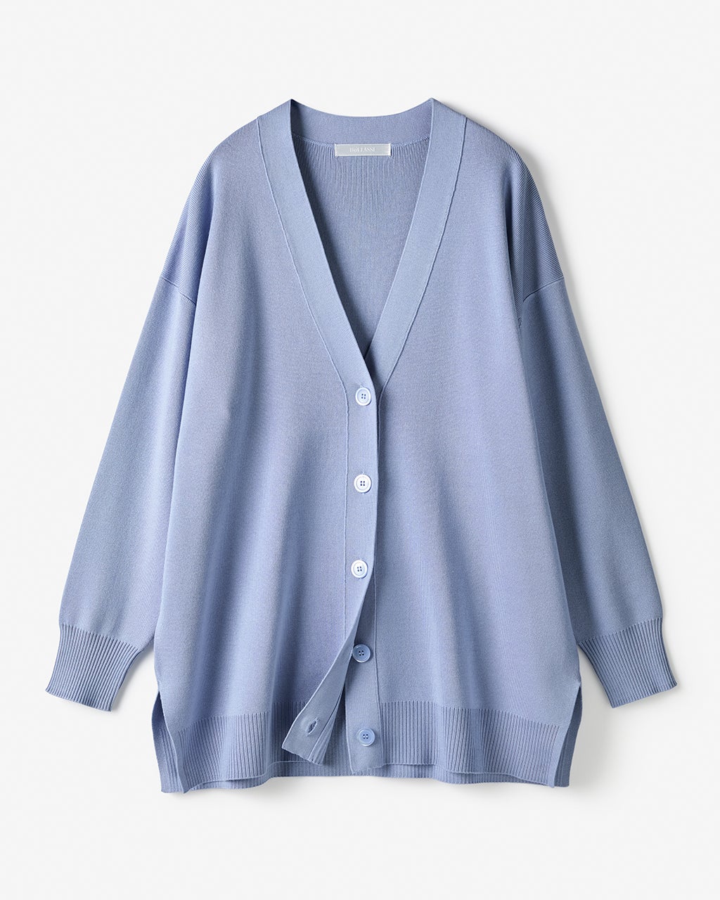 スムースVネックカーディガン◆サックスブルー　新品タグ付 styling/ 未使用タグ付 Vネックカーディガン 春夏 薄手 サックスブルー