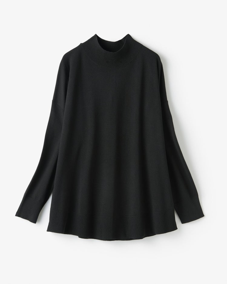 ハイネック・ドロップショルダーニット 詳細画像 ブラック 5