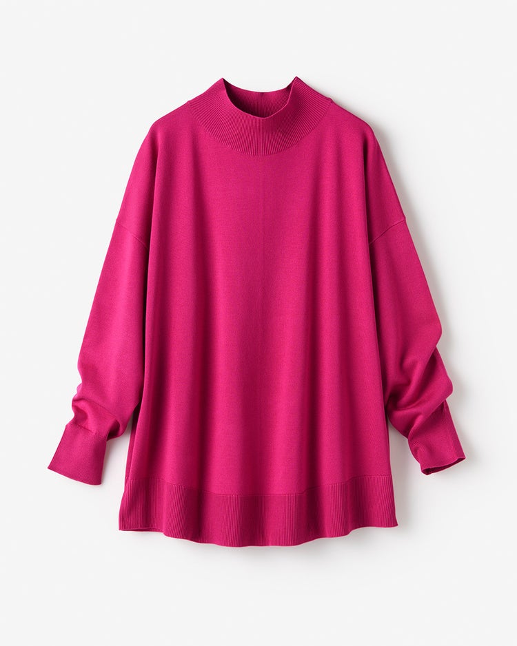ハイネック・ドロップショルダーニット 詳細画像 フューシャピンク 4