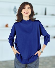 ハイネック・ドロップショルダーニット