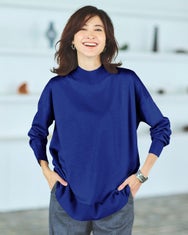 ハイネック・ドロップショルダーニット