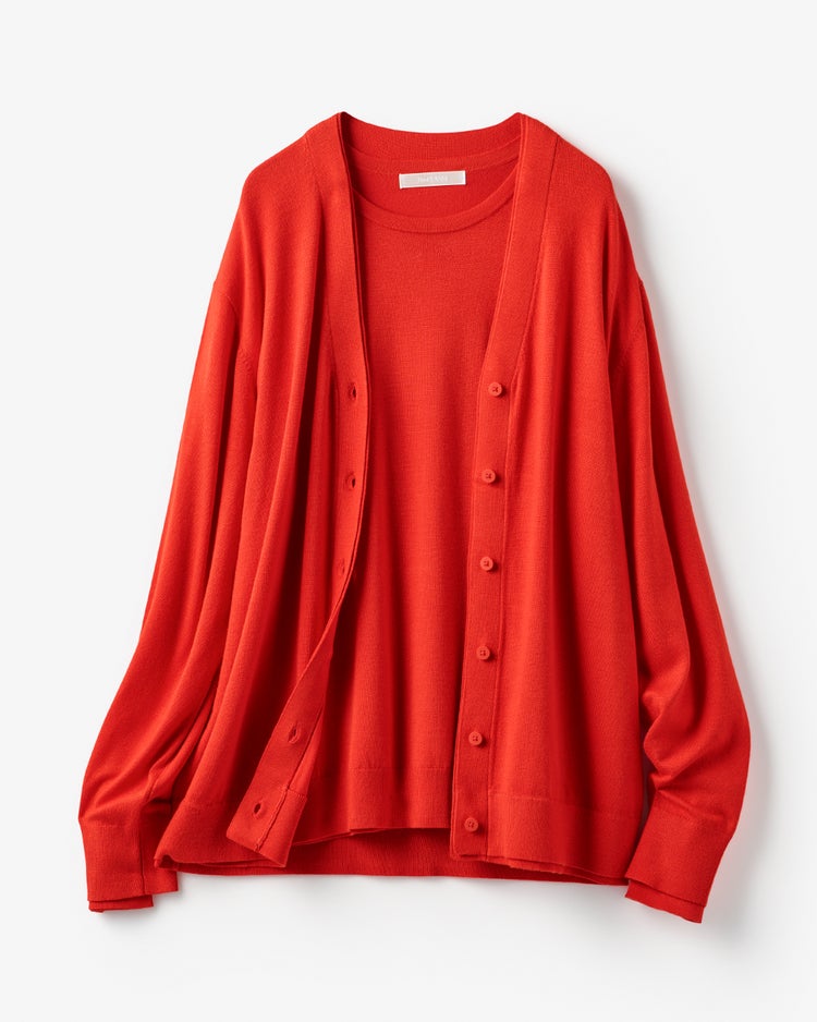 シルクフィール・配色アンサンブル 詳細画像 スカーレット 8