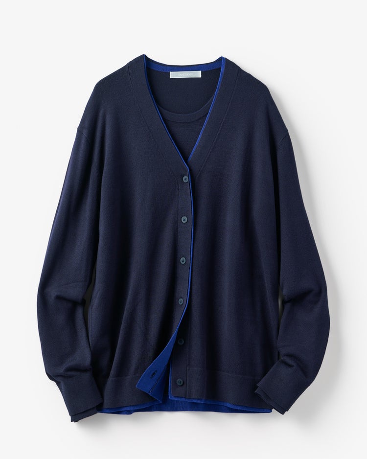 シルクフィール・配色アンサンブル 詳細画像 ネイビーパターン 7