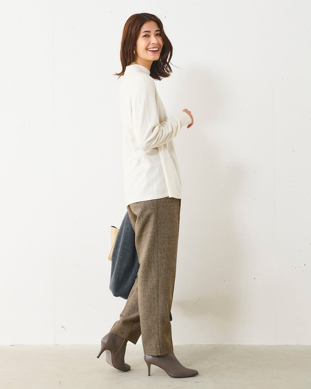 シルクフィール・フレアハイネックニット/40代50代からのレディース