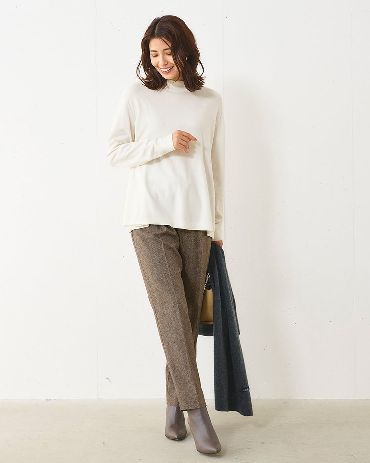 シルクフィール・フレアハイネックニット 詳細画像 オフホワイト 4