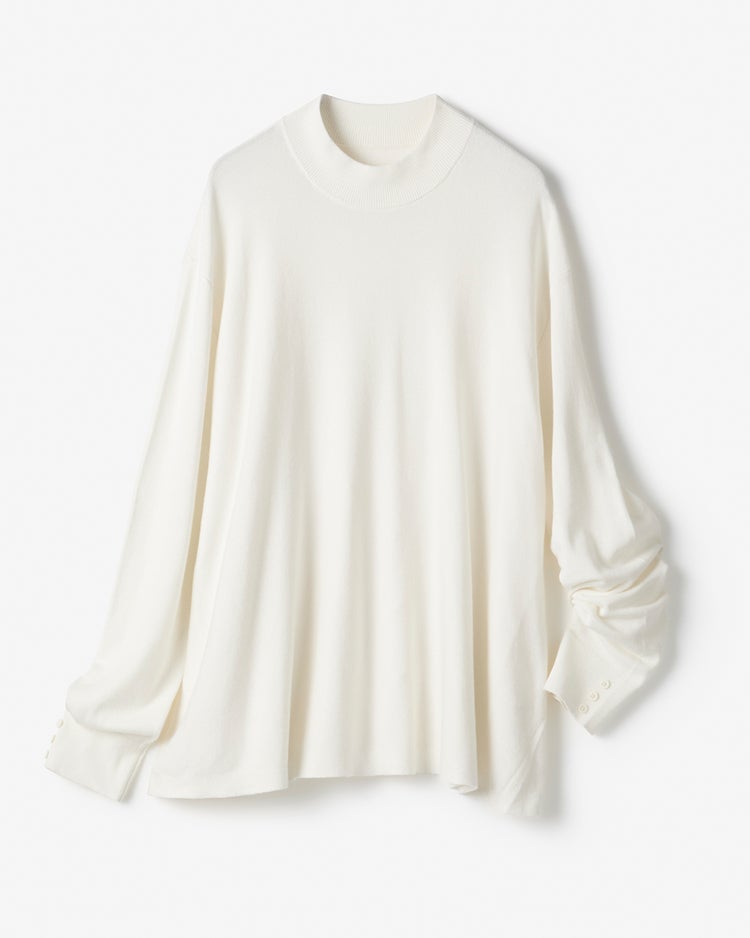 シルクフィール・フレアハイネックニット 詳細画像 オフホワイト 6