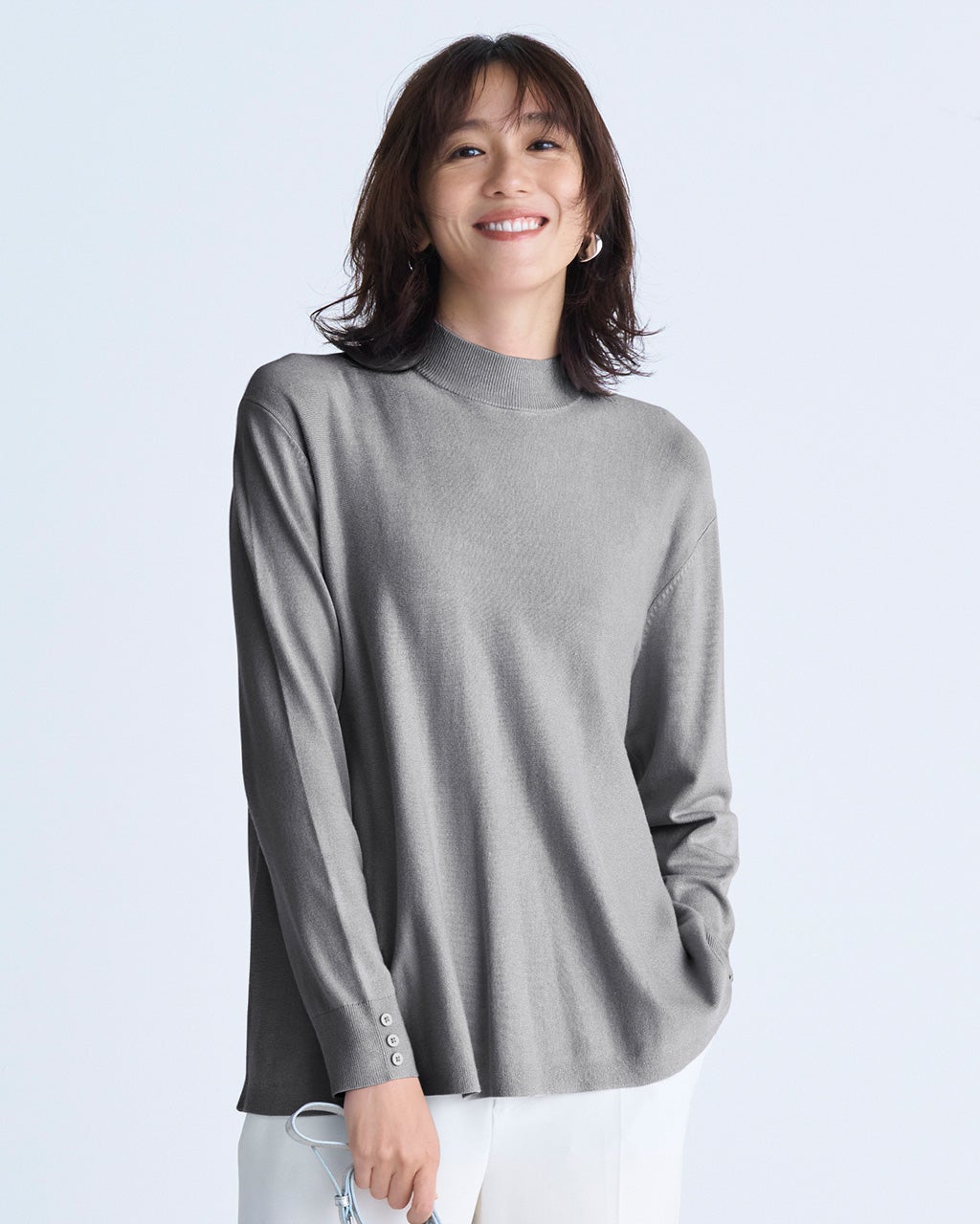 NAOKOFENDI ニット ブラック ハイネック ハイネックラーベン編オーバーサイズニット＜大きいサイズ有