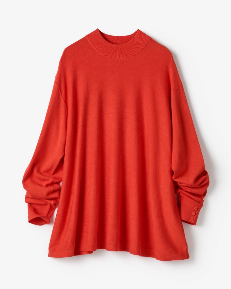 シルクフィール・フレアハイネックニット 詳細画像 スカーレット 4