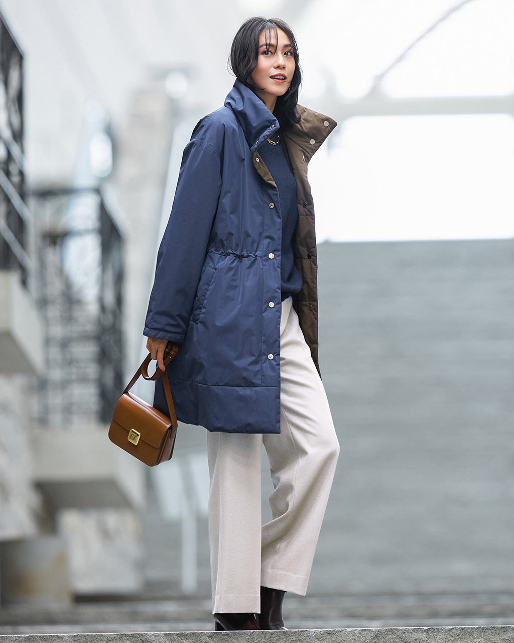 マジカルサーモ・リバーシブルタフタコート/40代50代からのレディース