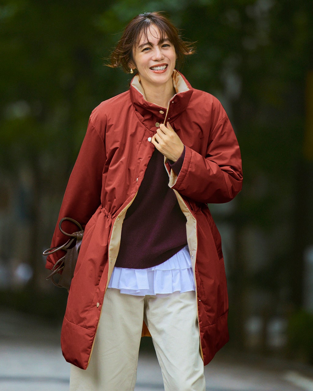 マジカルサーモ・リバーシブルタフタコート/40代50代からの