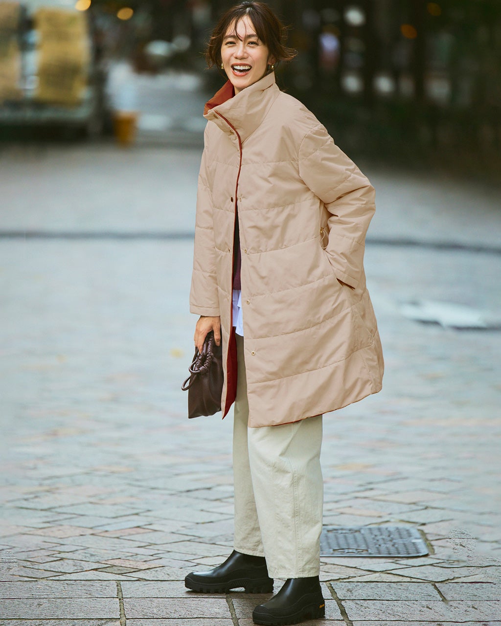 マジカルサーモ・リバーシブルタフタコート/40代50代からのレディース