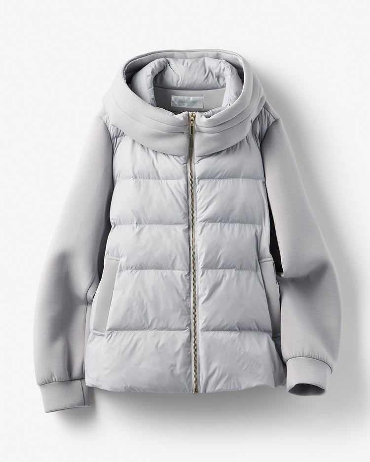 異素材エコダウン・フード風ジャケット 詳細画像 ライトグレー 10
