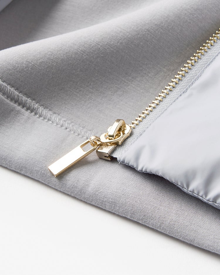 異素材エコダウン・フード風ジャケット 詳細画像 ライトグレー 8