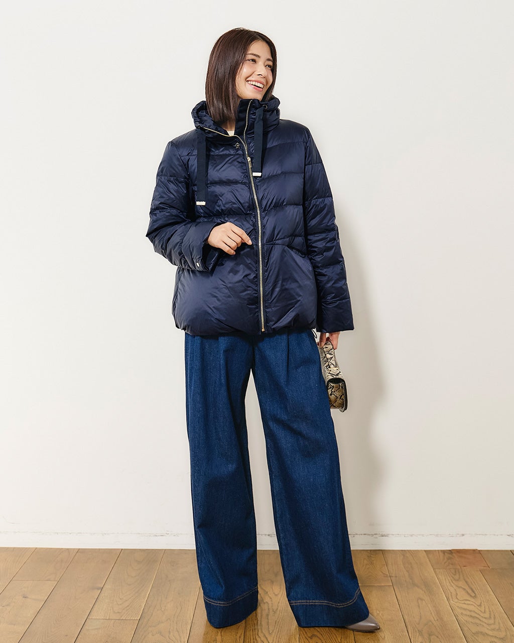 艶Airダウン・スタンドカラーコート/DoCLASSE