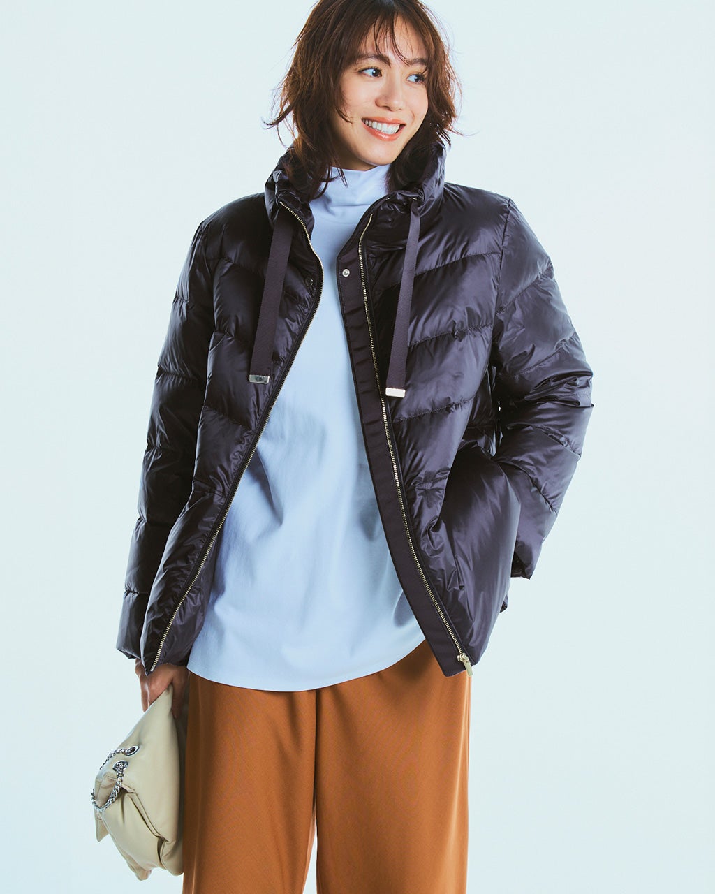ダウンジャケット / 艶Airダウン・スタンドカラーコート 艶Airダウン・スタンドカラーコート/40代50代からのレディース