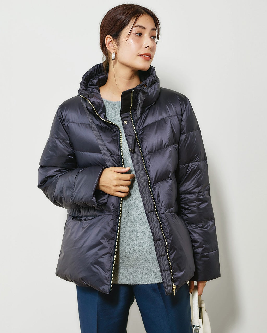 艶Airダウン・スタンドカラーコート/40代50代からのレディース