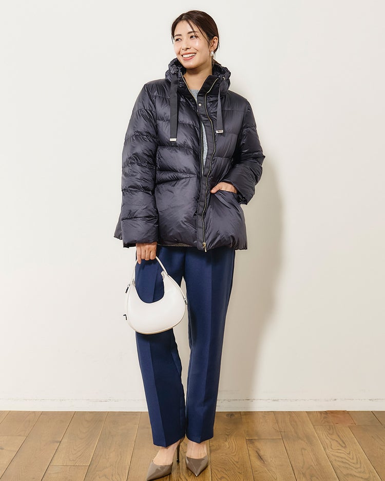 艶Airダウン・スタンドカラーコート 詳細画像 ニュアンスグレー 8