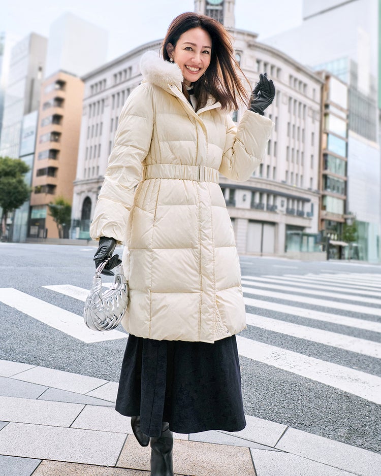 マットタフタ・2WAYファーロングダウンコート 詳細画像 エクルー 2