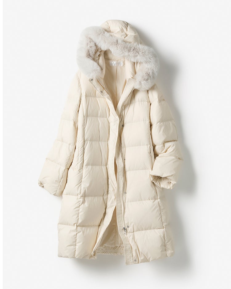 マットタフタ・2WAYファーロングダウンコート 詳細画像 エクルー 4