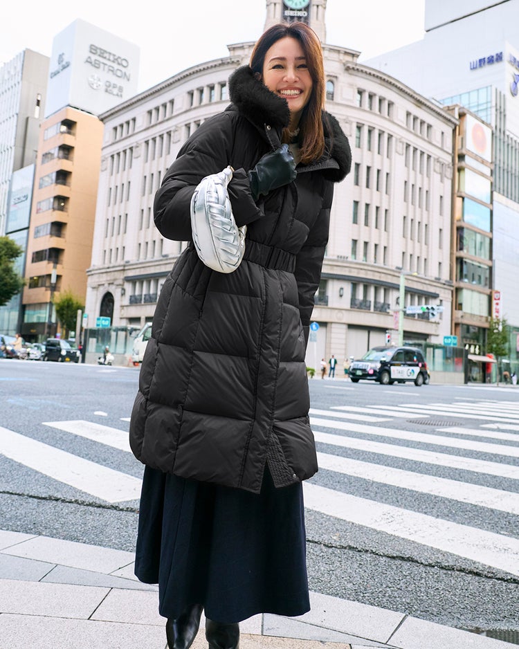 マットタフタ・2WAYファーロングダウンコート 詳細画像 ブラック 2