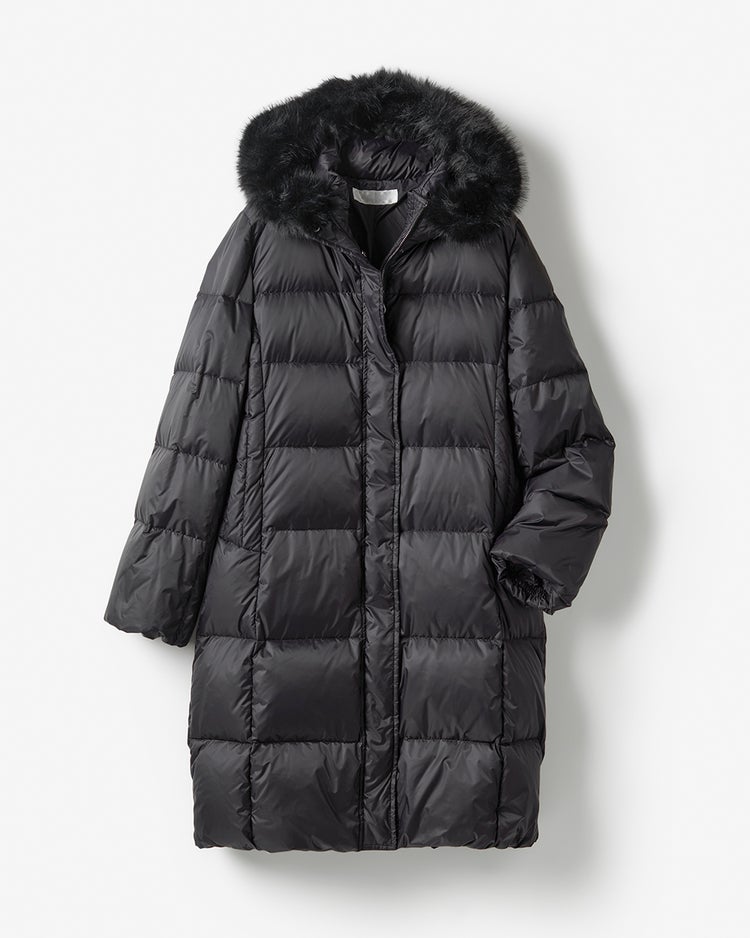 マットタフタ・2WAYファーロングダウンコート 詳細画像 ブラック 4