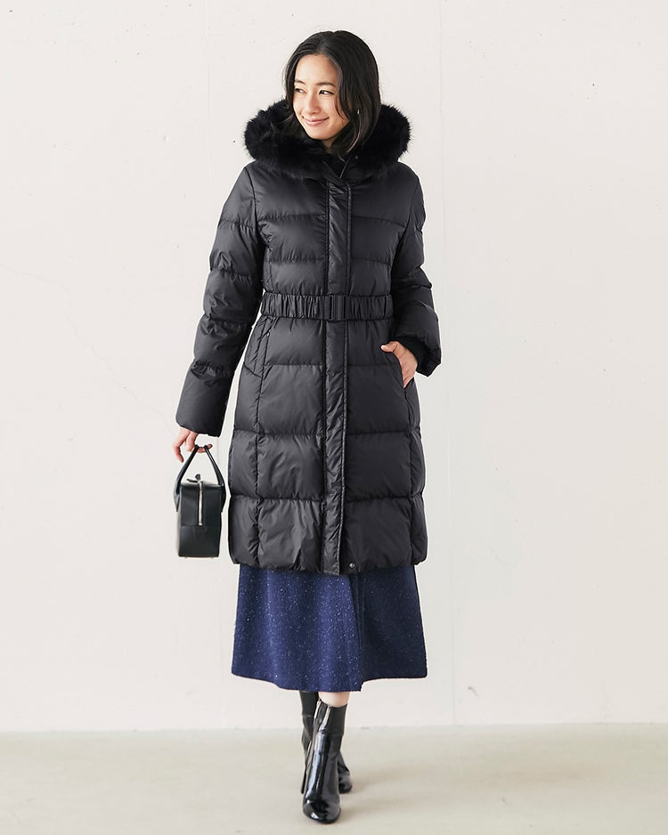 マットタフタ・2WAYファーロングダウンコート 詳細画像 ブラック 5