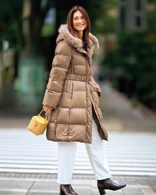 マットタフタ・2WAYファーロングダウンコート