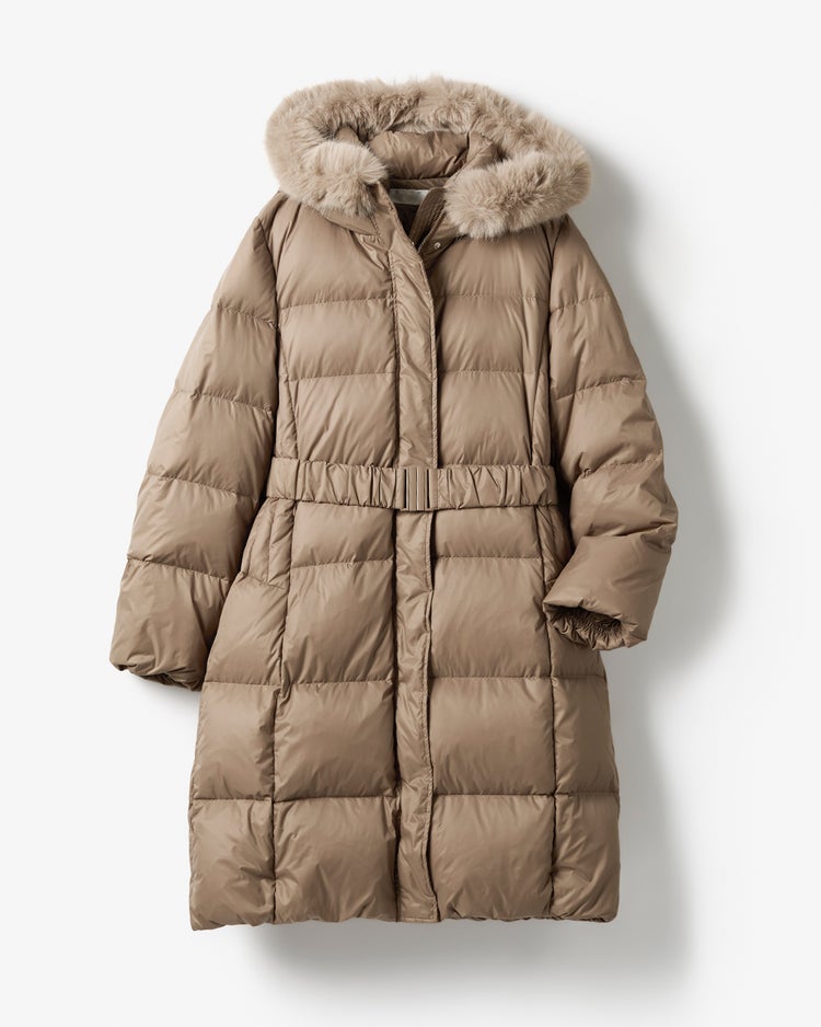 マットタフタ・2WAYファーロングダウンコート 詳細画像 モカ 10