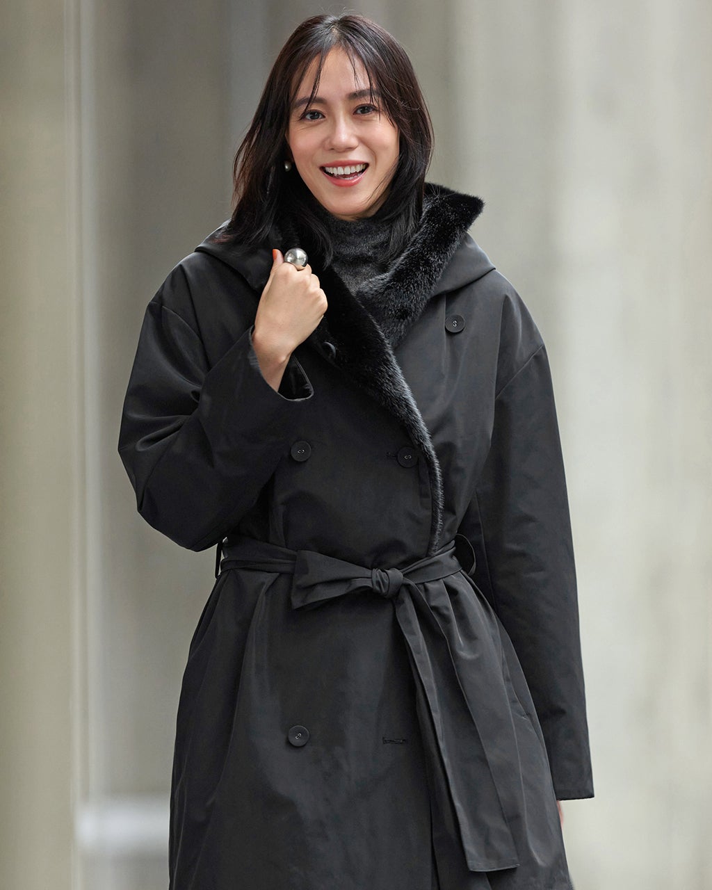 マジカルサーモ・エコファーショールコート/DoCLASSE