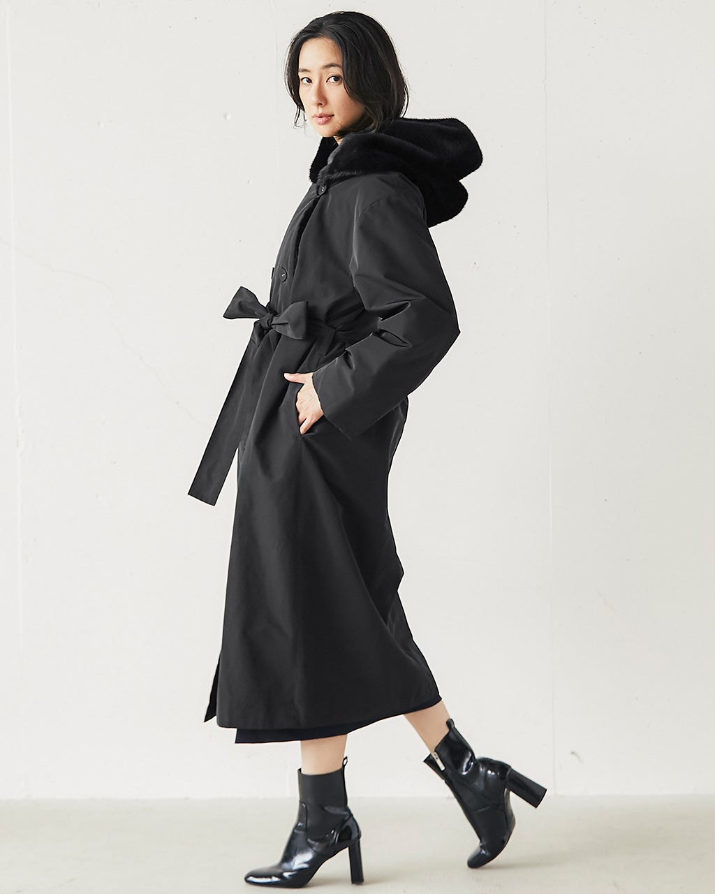 マジカルサーモ・エコファーショールコート/DoCLASSE