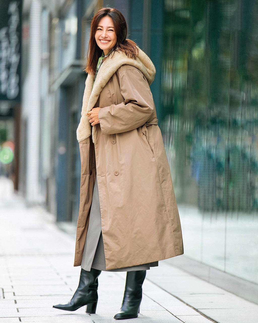 マジカルサーモ・エコファーショールコート/DoCLASSE