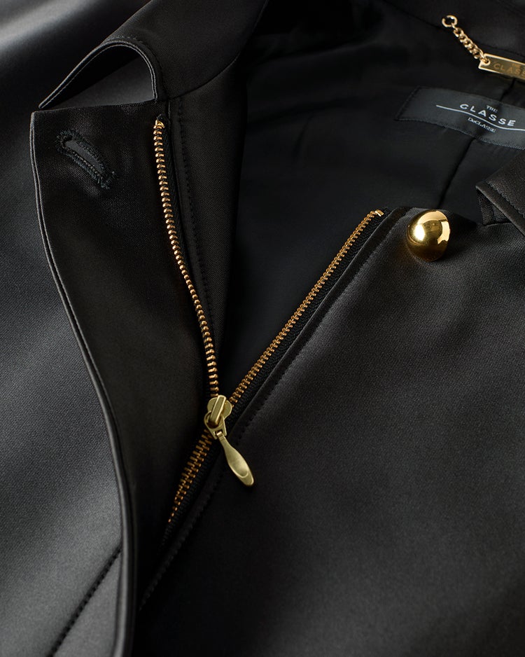 サテンストレッチ・ショートジャケット 詳細画像 ブラック 7