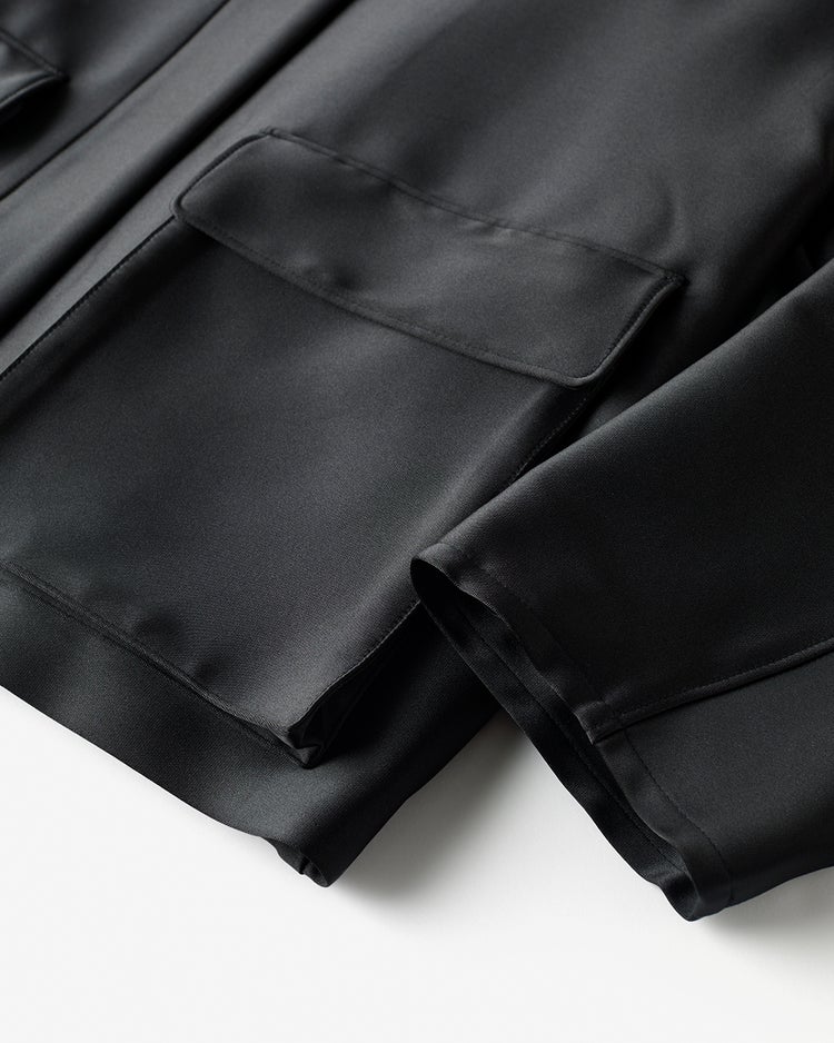 サテンストレッチ・ショートジャケット 詳細画像 ブラック 8