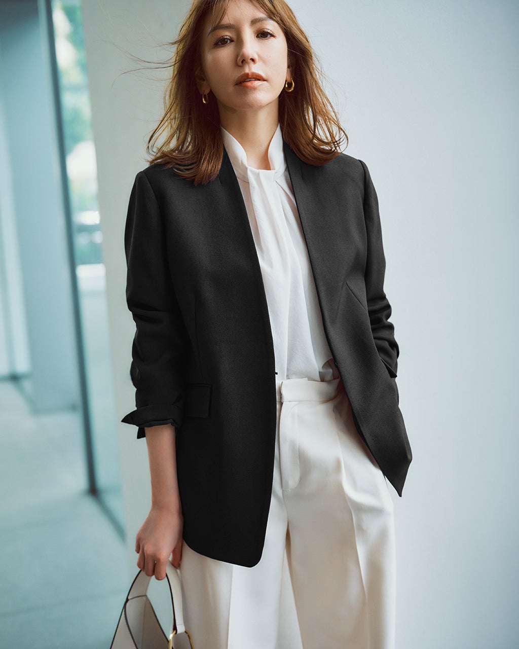 グラシエツイル・ノーカラージャケット/40代50代からの