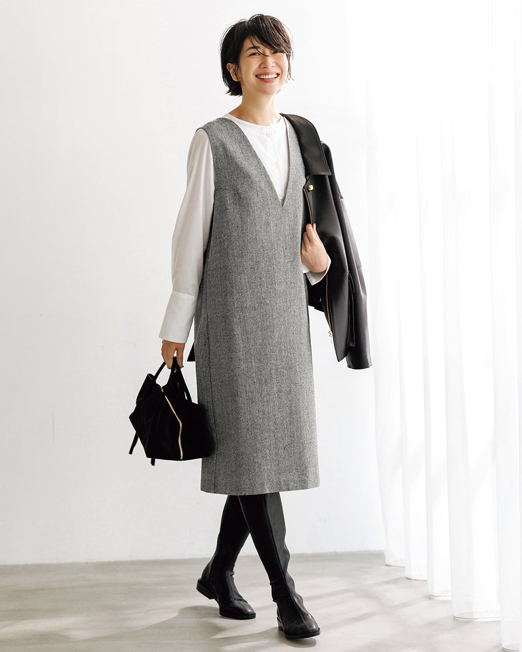 ラメツイード・ジャンパースカート/40代50代からのレディース